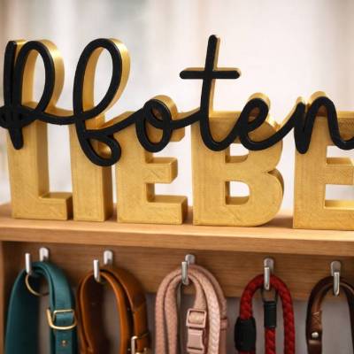 Schriftzug Pfotenliebe - 3D Druck