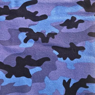 Baumwolljersey - Camouflage blau - ca. 100 x 150 cm