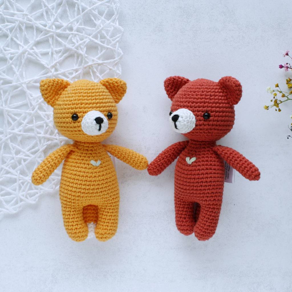 Fuchs Mini gehäkelt – 15 cm – Farbe Mandarine (Gelb-Orange) – Handgemachtes Amigurumi Kuscheltier Bild 6