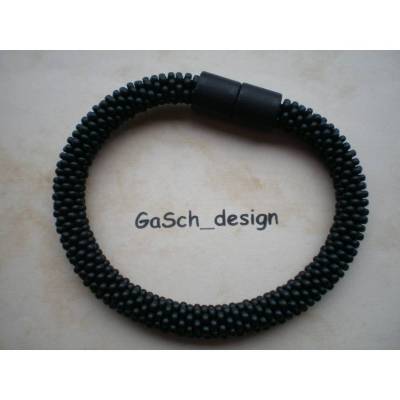 Häkelarmband, gehäkeltes Perlenarmband * Schwarzmeerküste, matte Perlen