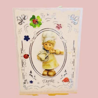 Nostalgische Hummelkarte mit liebevollen Details – handgemacht