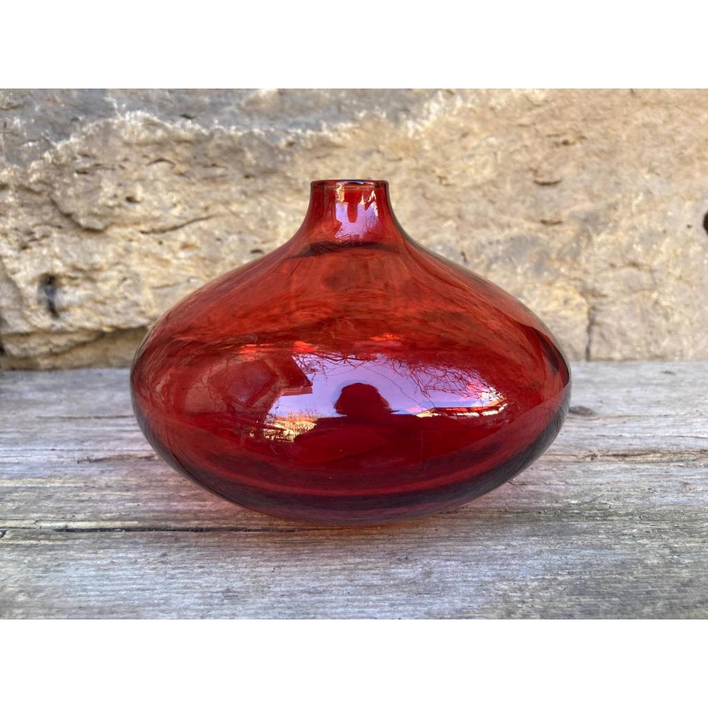kleine IKEA SALONG Vase Johanna Jelinek Rot Glas Vintage 90er Jahre