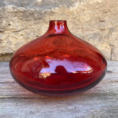 kleine IKEA SALONG Vase Johanna Jelinek Rot Glas Vintage 90er Jahre