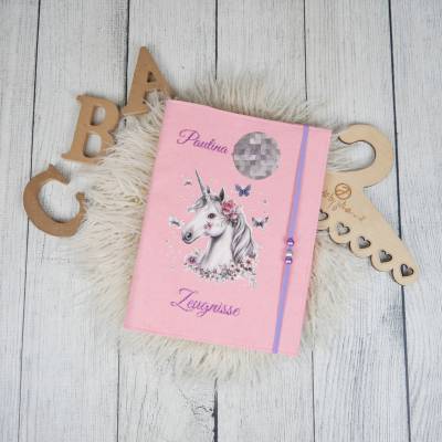 Zeugnismappe Einhorn Rosa  *personalisiert 