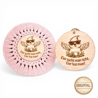 Laserdatei Gravur | Ostermotiv | Küken | Schneidedatei für Holz & Acryl | Makramee | Häkeln | Hänger | DIY Datei | SVG