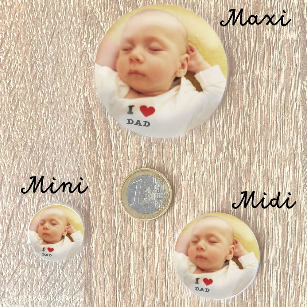 Individualisierter Button mit eigenem Foto/Text | 25/38/59mm | Gastgeschenk Hochzeit & Geburtstag Bild 3