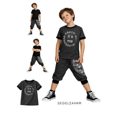 kurze Hose Kinder Traktor grau, Sweat Pumphose Unisex Sommerhose Shorts Dunkelgrau Jungen Mädchen Sweathose Segelzahn 
