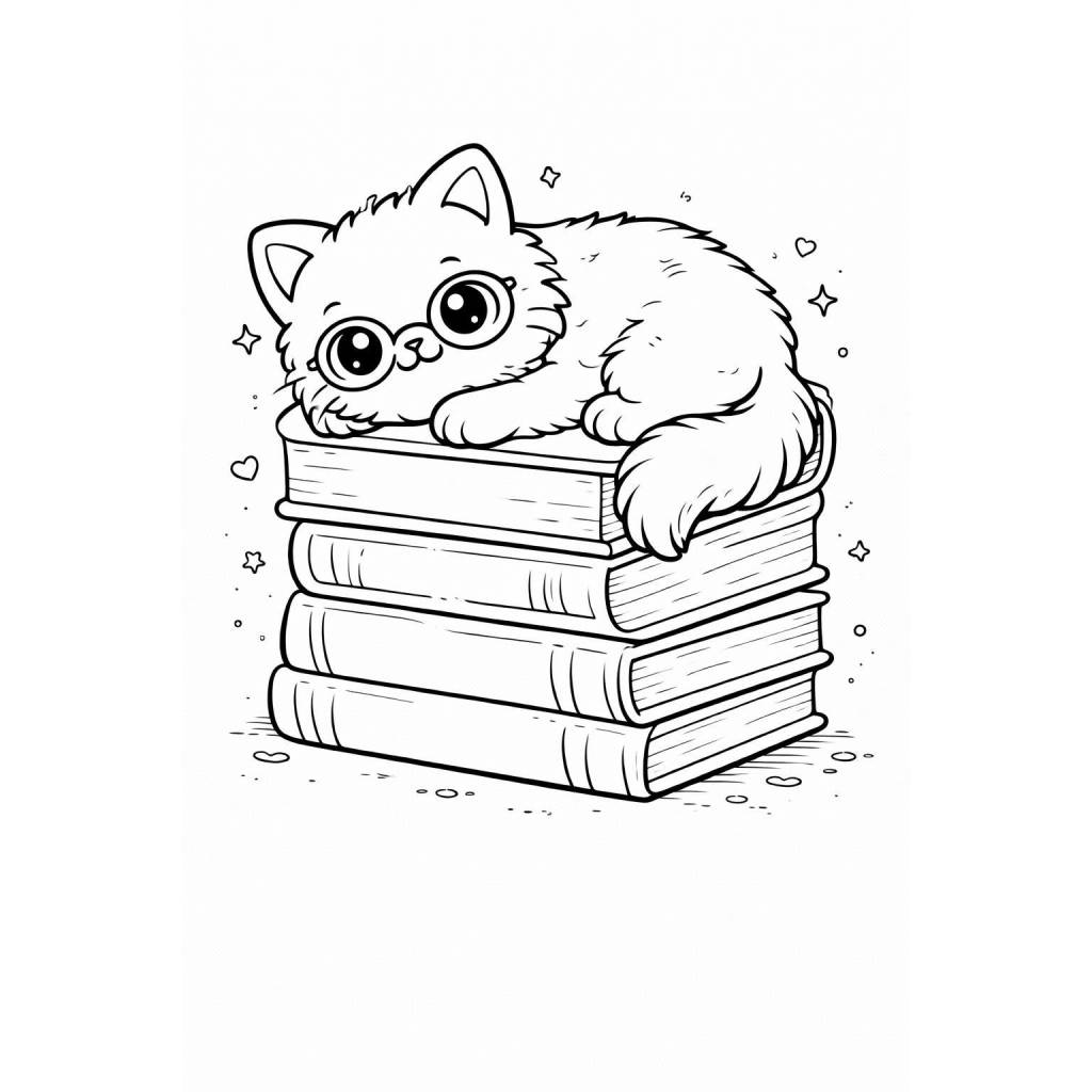 Cute Cats Coloring Book for Kids | 35 Fun & Easy Coloring Pages | Kawaii Cat Coloring Book | Printable PDF Bild 5