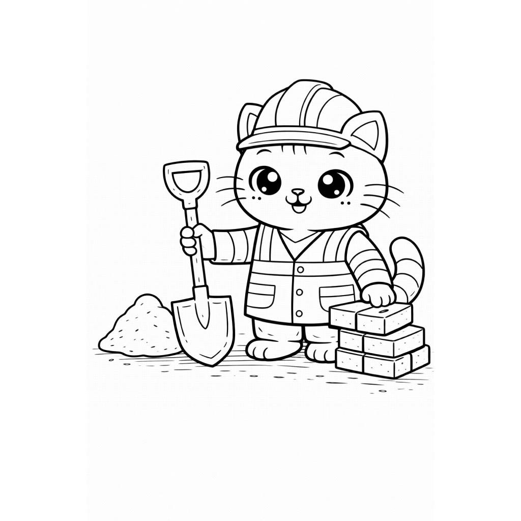 Cute Cats Coloring Book for Kids | 35 Fun & Easy Coloring Pages | Kawaii Cat Coloring Book | Printable PDF Bild 9