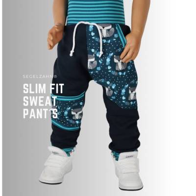 Sweat Hose Kinder, Relaxed Fit Sweathose Unisex Blau Kinderhose Fuchs für Jungen und Mädchen, Jogginghose Kind Baby