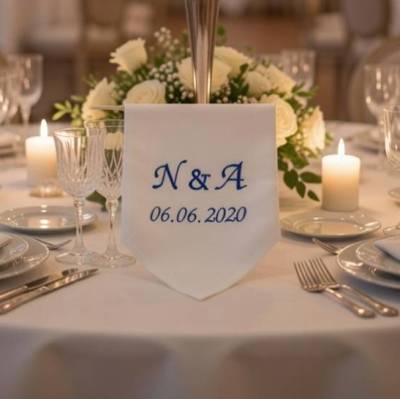 Stoffservietten Hochzeit Initialen und Datum