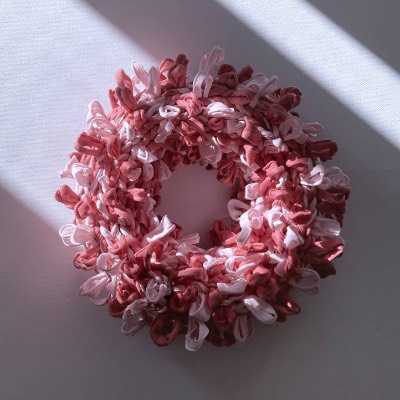 Frühlingskranz BOHO Loop Rosa & Coralle – Handgehäkelter Schlaufenkranz, Unikat, 3in1 Deko