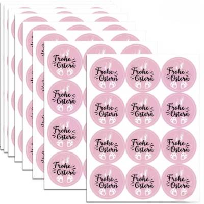 12 Aufkleber "Frohe Ostern" ~ Stickerbogen ~ Osterhase Sticker ~ Klebesticker ~ Etikett 