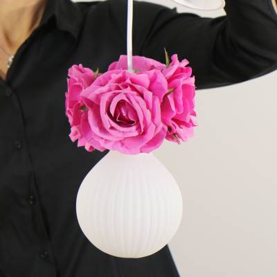 Romantische Rosenblüten Lampe für Schlafzimmer, Mädchenzimmer, Jugendzimmer und Kinderzimmer, hängend in zartem Pastell