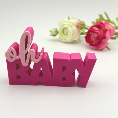Schriftzug OH BABY, versch. Farben zur Auswahl, 3D Druck Oh Baby, 3D Druck Deko, ideal zum dekorieren o. verschenken!