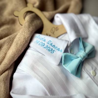 Baby Taufanzug Junge weiß personalisiert Tauf Outfit Junge Baby Anzug Set Neugeborenen Kleidung festlicher Strampler mit