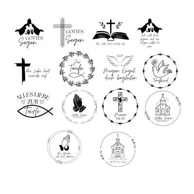 Taufe Bundle PNG SVG Datei - Download Plotterdatei - Plotter File - Kirche Fisch Bibel Kreuz Christlich -Cricut 