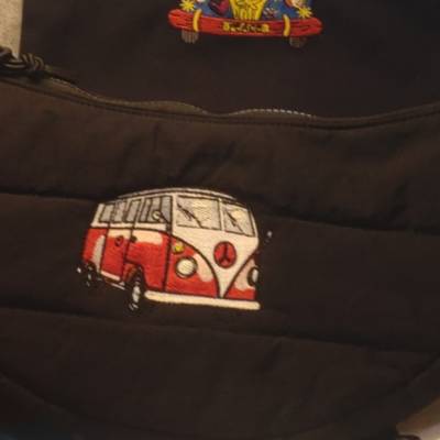 Bus Quilted Cross Body Bag bestickt mit Bus (703) andere Farben auf Anfrage möglich