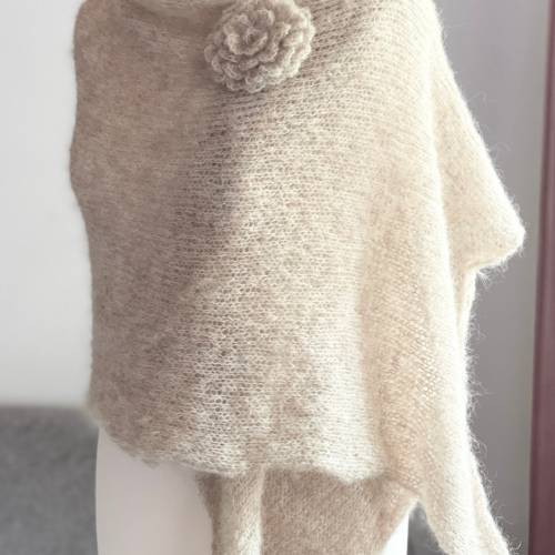 Neue Farbe!Braut Stola,Hochzeit,milchcafe creme,Tuch,Alpaka,Seide! Schal, gestrickt!
