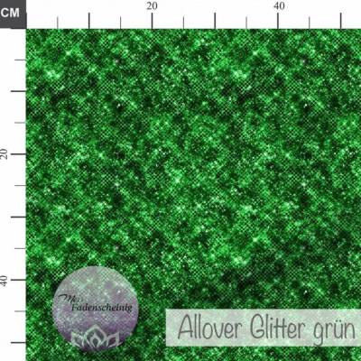 Allover French Terry „Glitter grün“ - Eigenproduktion (Überbreite)