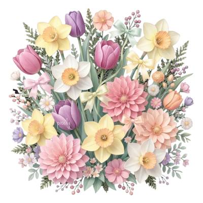 Blumen Frühling PNG | Blumen Clipart Digital Download | Blumen Rosen Grafik Karten & DIY I Einladungskarten