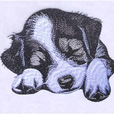 Stickdatei schlafender Welpe 10x10cm – süßes Stickmuster für Tierliebhaber