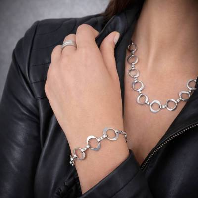 Edelstahl Armband, Kette & Collier – Schmuckset aus robusten Gliedern