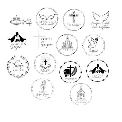 Taufe Bundle PNG SVG Datei - Download Plotterdatei - Plotter File - Kirche Fisch Bibel Kreuz Christlich -Cricut 