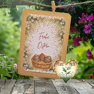 Einpflanzbare Karte zu Ostern aus Samenpapier | nachhaltige Geschenke | Grußkarte zu Ostern