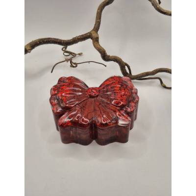 Schleifen Dose Rot – Edle Aufbewahrung für kleine Schätze, 10 cm breit, 4 cm hoch