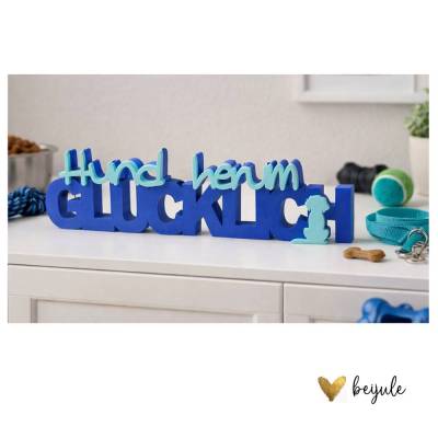 Schriftzug Hund herum Glücklich - 3D Druck
