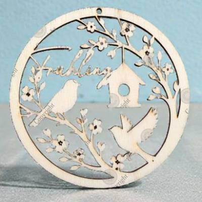 SVG Datei Frühling, Vögel am Vogelhaus, Download
