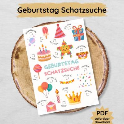 Kindergeburtstag Schatzsuche zum Ausdrucken, Geburtstag Schnitzeljagd für Kinder