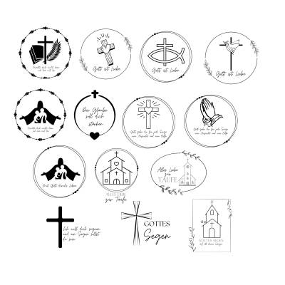 Taufe Bundle PNG SVG Datei - Download Plotterdatei - Plotter File - Kirche Fisch Bibel Kreuz Christlich -Cricut 