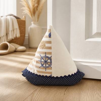 Türstopper Deko Buchstütze Segelschiff - Schiff braun/weiß