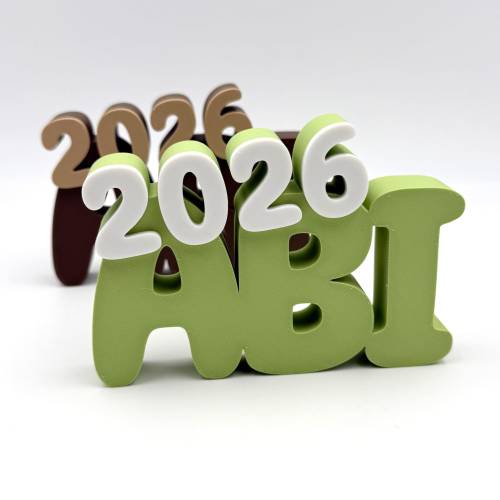 3D Schriftzug ABI 2026, versch. Farben zur Auswahl, 3D Druck, 3D Druck Deko, ideal zum verschenken an Abiturienten 