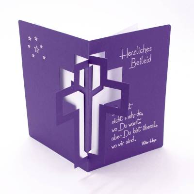 Plotterdatei SVG Trauerkarte Kreuz plotten, christliche Beileidskarte Anteilnahme 3D Kreuz, Traueranzeige, modern, DIY