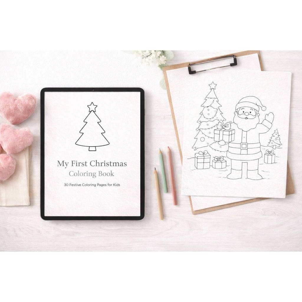 My First Christmas Coloring Book PDF – Baby & Kleinkind Ausmalbilder 0–3 Jahre | Einfache Weihnachts Malvorlagen | Insta Bild 1