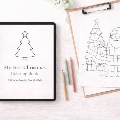 My First Christmas Coloring Book PDF – Baby & Kleinkind Ausmalbilder 0–3 Jahre | Einfache Weihnachts Malvorlagen | Insta