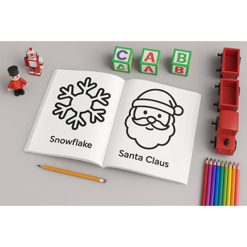 My First Christmas Coloring Book PDF – Baby & Kleinkind Ausmalbilder 0–3 Jahre | Einfache Weihnachts Malvorlagen | Insta Bild 3