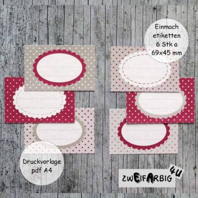 Einmachetiketten **bEErig1** pdf-Druckvorlage Etiketten zum Selberdrucken Marmelade Dots