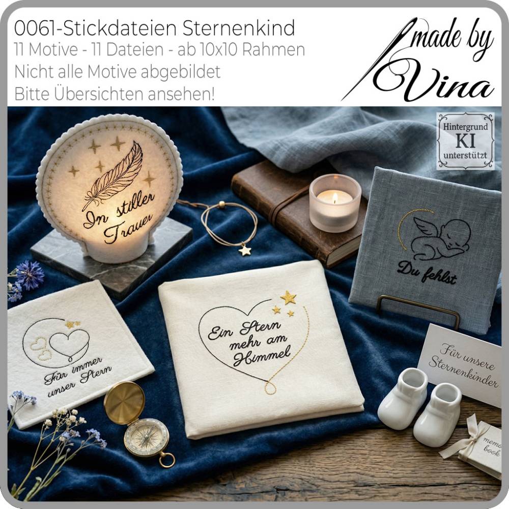 Stickdateien Sternenkind – 11 einfühlsame Motive ab 10x10 Rahmen für besondere Erinnerungen Bild 2