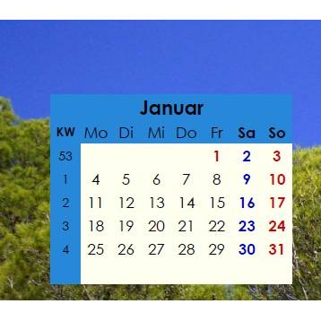 Jahreskalender 2027 auf einen Blick – Pinienwälder -  PDF – DIN A4 zum Ausdrucken Bild 2