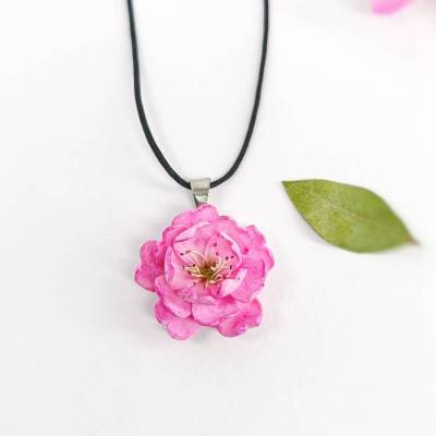 Kirschblüten Halskette Polymer Clay Sakura Blüten Anhänger Halskette