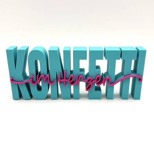 3D Schriftzug KONFETTI im Herzen, versch. Farben zur Auswahl, 3D Druck Konfetti im Herzen,  ideal für Deko o. Geschenk