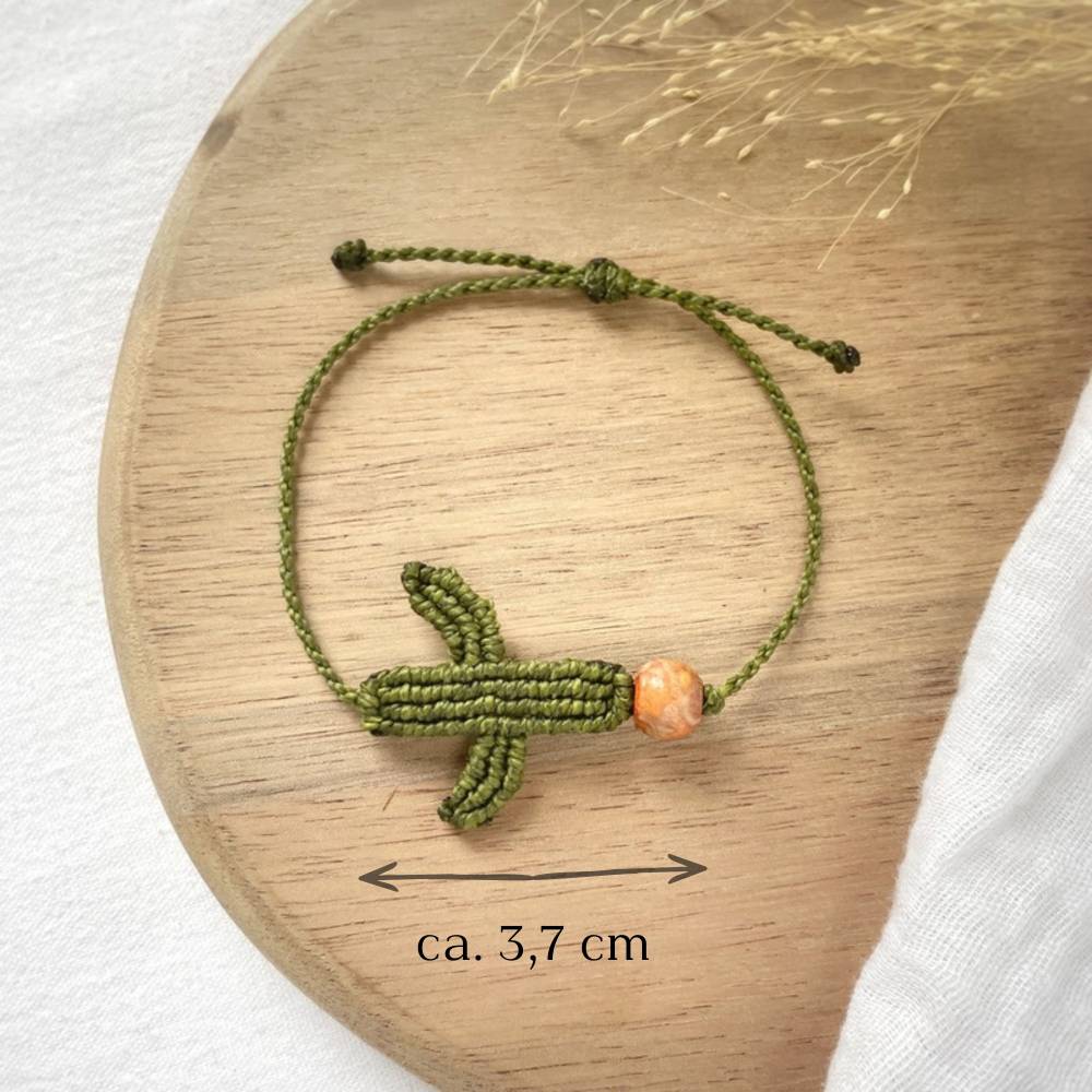 Makramee Kaktus Armband – personalisierter Schmuck, Mutmacher Armband mit Spruch, humorvolles Geschenk Bild 5
