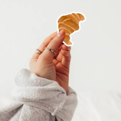 Sticker Croissant Frühstück Bäckerei Vinyl Aufkleber - croissant breakfast sticker - Aufkleber Wasserflasche wasserdicht