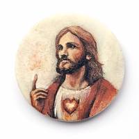 Jesus Christus Steinscheibe – handbemalt – Friedensgebet – christliches Geschenk – Erlös für Tierschutz