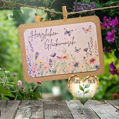 Einpflanzbare Geburtstagskarte aus Samenpapier | nachhaltige Geburtstagsgeschenke | Grußkarte für Frauen und Freundinnen