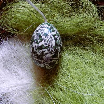 Osterei Gänseei mit italienischem Buntpapier – Einzigartige Decoupage-Dekoration 7-8 cm